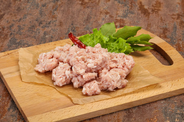 Homemade pork minced meat for cooking