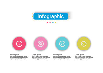 The vector design business infographics use concepts creative circle template infographics with 4 options. It can be used for layout, workflows, diagrams, business process options, banners, web design