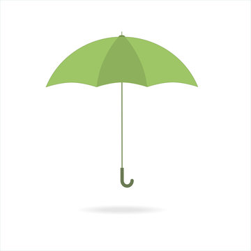 umbrella green color icon on white background