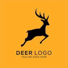 deer logo icons, with a yellow background for your company, the deer logo inspires logo design ideas