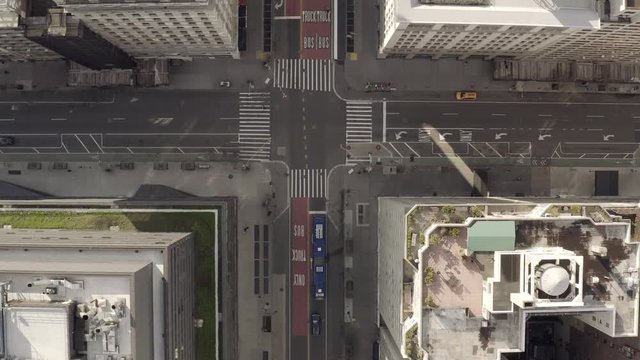Aerial footage of NY empty street during epidemic