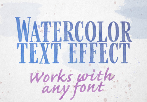 Watercolor Text Effect Mockup