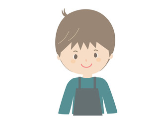 Young man wearing apron