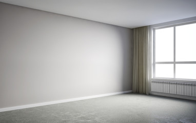 Obraz premium Large luxury modern minimal bright interiors room mockup illustration 3D rendering