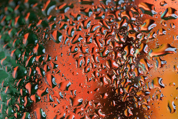 Water drops on metal surface. Abstract background