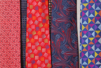 collection of neck ties close up