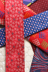 Fototapeta premium collection of neck ties close up