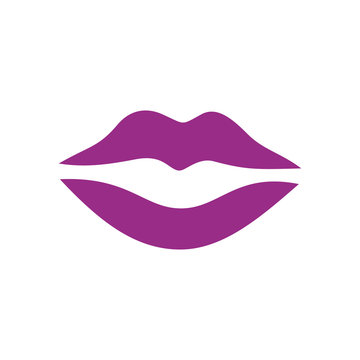 Sexy mouth symbol, female lips icon, flat design style