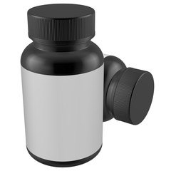  Realistic 3D Bottle Mock Up Template on White Background.3D Rendering