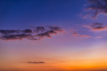 Sky with cloud and sun ray yellow and blue color background. With copy space for text or design.