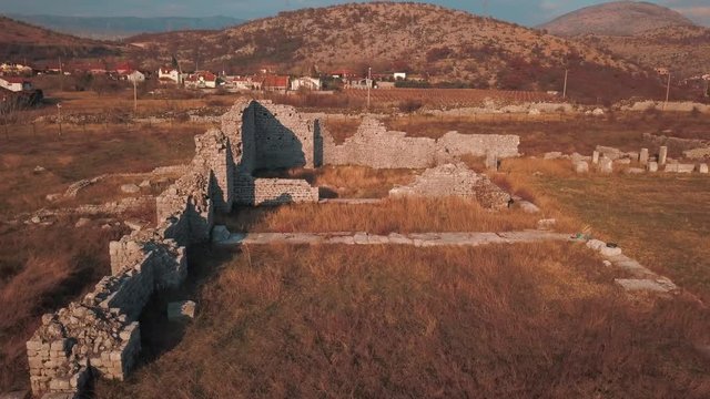 First Century Roman City of Doclea Ancient Basilica. Montenegro Archeological Site. Anticki Grad Duklja