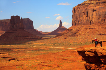 Utah/Arizona / USA - August 10, 2015: The Monument Valley Navajo Tribal Reservation landscape, Utah/Arizona, USA