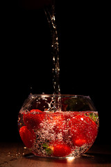 Water splash fruits 