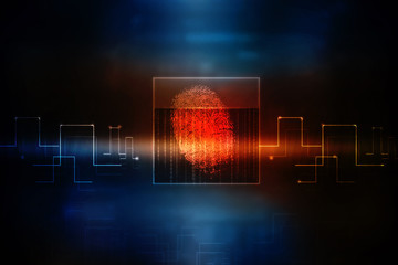 Fingerprint Scanning Technology Concept 2d Illustration