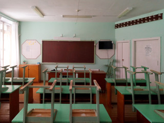 Empty school class during the COVID-19 epidemic
