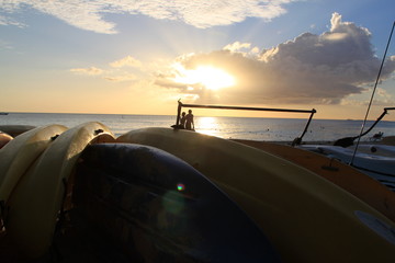 barche al tramonto