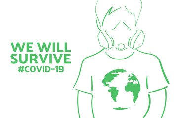 Inspirational positive quote about novel coronavirus covid-19 pandemic. Template for background, banner, poster with text inscription. Vector EPS10 illustration.