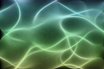 Fototapeta na wymiar Energetic Abstract Flowing Cyan & Green Lines Background