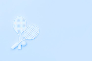 Tennis racket and ball sports. Blue filter