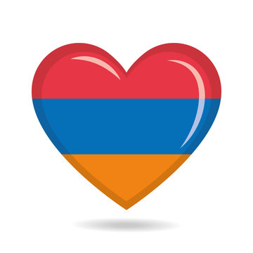 recommend clip art: Armenia national flag in heart shape vector illustration