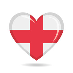 England national flag in heart shape vector illustration