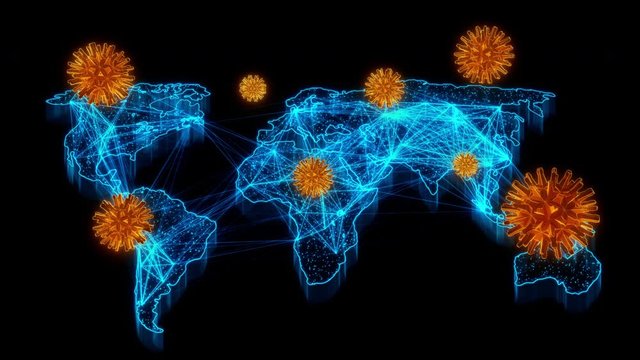 The virus is spreading all over the world. Futuristic Style
