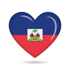 Haiti national flag in heart shape vector illustration