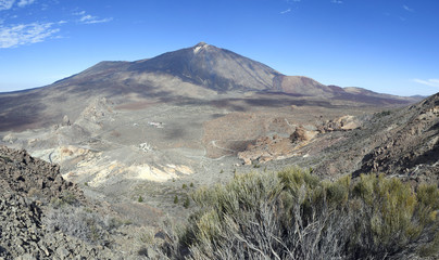 Espagne, tenerife, vue du el teide depuis la montagne Guajara