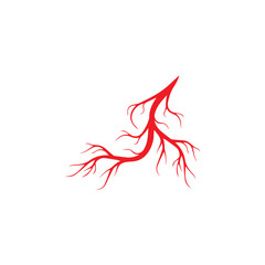 human veins, red blood vessels design and arteries Vector illustration isolated