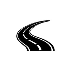 Road icon, logo isolated on white background