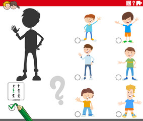 shadows game with cartoon boy characters