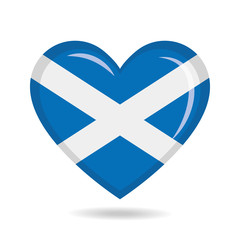 Scotland national flag in heart shape vector illustration