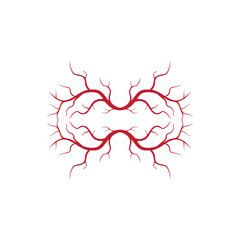 human veins, red blood vessels design and arteries Vector illustration isolated