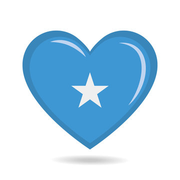 recommend clip art: Somalia national flag in heart shape vector illustration