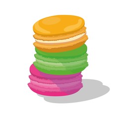 Colorful french macaron cookies with different flavors