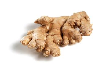 Ginger root isolated on a white background.