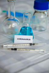 Coronavirus test in chemical laboratory