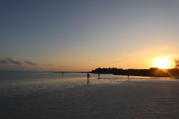 Obraz premium contemplando el amanecer en la playa