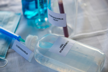 Coronavirus test in chemical laboratory