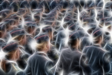 Illustration of a large group of infected people