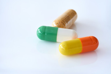 Supplements and pills blister packs background