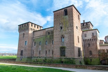 Castello di San Giorgio under the sunlight and a cloudy sky in Mantua in Italy