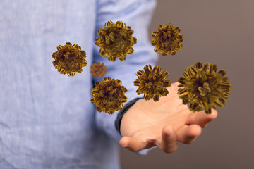 flu virus attack digital 3d  epidemic.