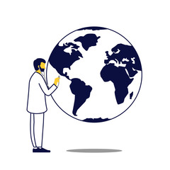 Salud mundial. Concepto de cambio climático y pandemia.