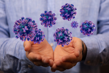 flu virus attack digital 3d  epidemic.