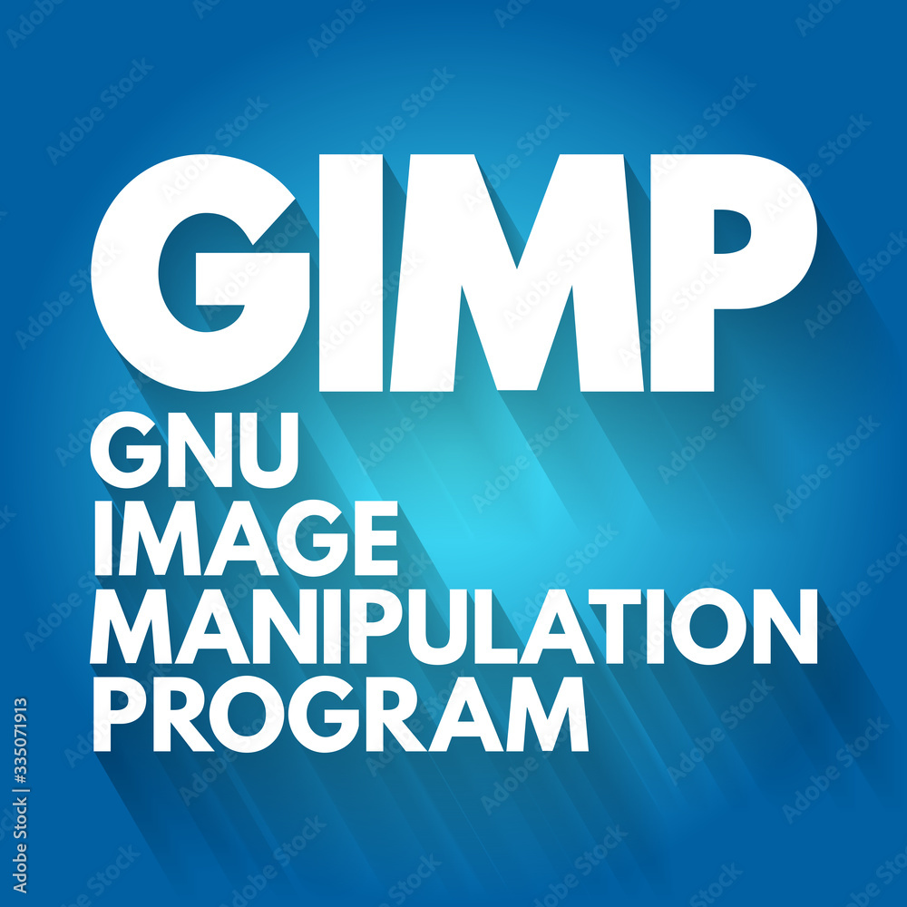 Poster GIMP - Gnu Image Manipulation Program acronym, concept background