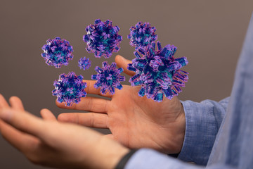 flu virus attack digital 3d