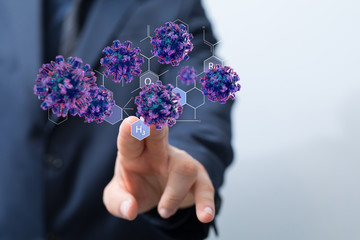 flu virus attack digital 3d  epidemic.