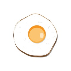 Omlette, illustration, vector on white background. Scrambled eggs.