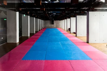 Fotobehang Gymnasium for martial arts training with tatami mat © diesirae